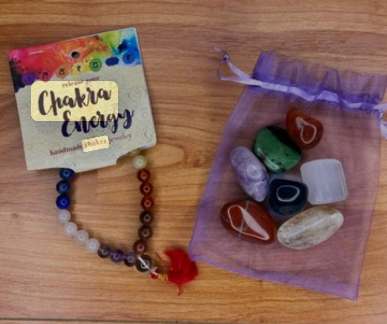 Chakra Natural Crystal Set with Chakra Bracelet